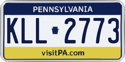 PA license plate KLL2773