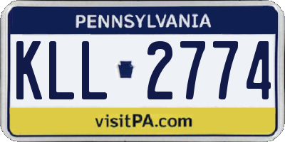 PA license plate KLL2774