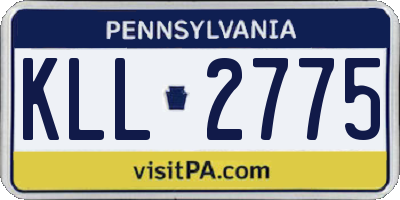 PA license plate KLL2775