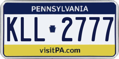PA license plate KLL2777