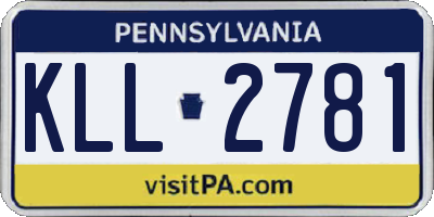 PA license plate KLL2781