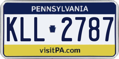 PA license plate KLL2787