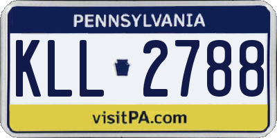 PA license plate KLL2788