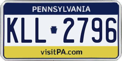 PA license plate KLL2796