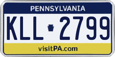 PA license plate KLL2799