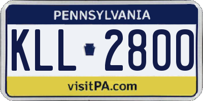 PA license plate KLL2800