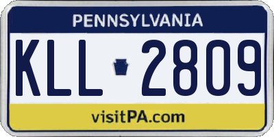 PA license plate KLL2809