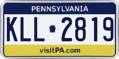 PA license plate KLL2819