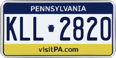 PA license plate KLL2820