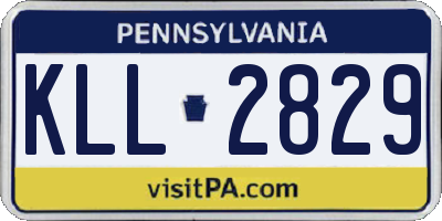 PA license plate KLL2829