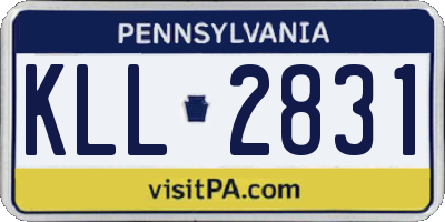 PA license plate KLL2831