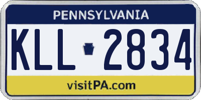 PA license plate KLL2834