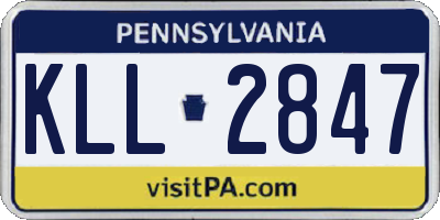 PA license plate KLL2847