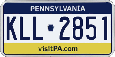 PA license plate KLL2851