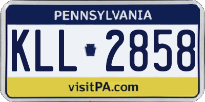 PA license plate KLL2858