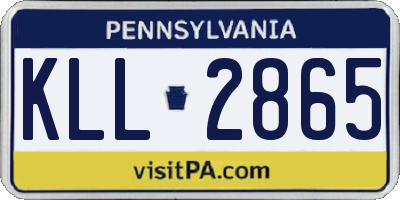 PA license plate KLL2865
