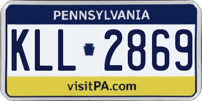 PA license plate KLL2869