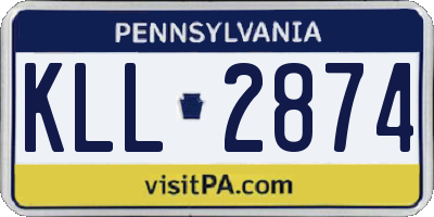 PA license plate KLL2874