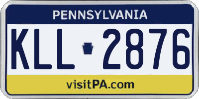 PA license plate KLL2876