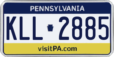 PA license plate KLL2885