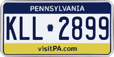 PA license plate KLL2899