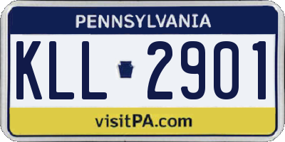 PA license plate KLL2901