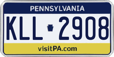 PA license plate KLL2908