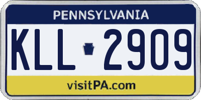 PA license plate KLL2909