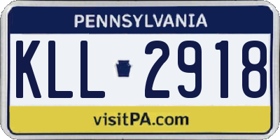 PA license plate KLL2918