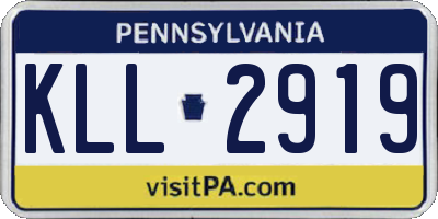PA license plate KLL2919