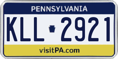 PA license plate KLL2921
