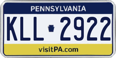 PA license plate KLL2922