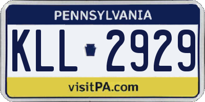 PA license plate KLL2929