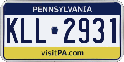 PA license plate KLL2931