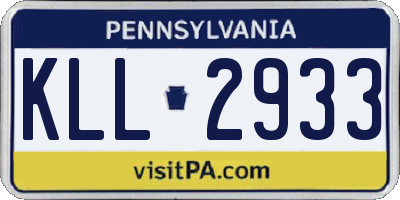 PA license plate KLL2933