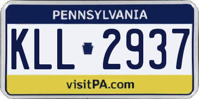 PA license plate KLL2937