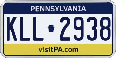 PA license plate KLL2938