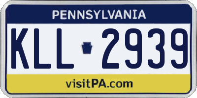 PA license plate KLL2939
