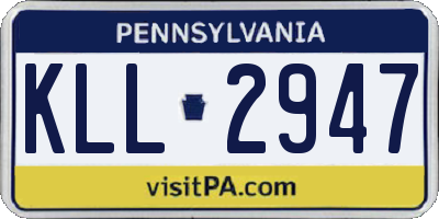 PA license plate KLL2947