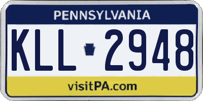 PA license plate KLL2948
