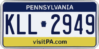 PA license plate KLL2949