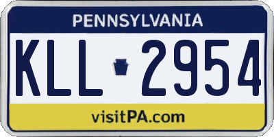 PA license plate KLL2954