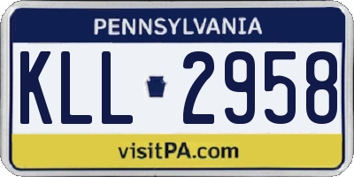 PA license plate KLL2958