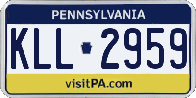PA license plate KLL2959