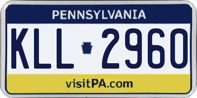 PA license plate KLL2960