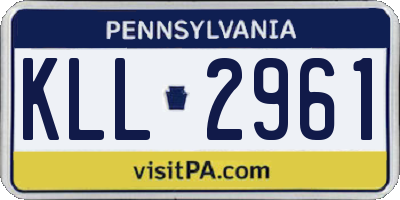 PA license plate KLL2961