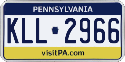 PA license plate KLL2966