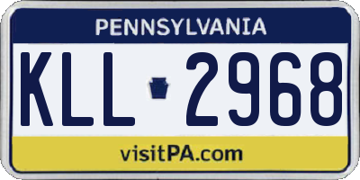 PA license plate KLL2968