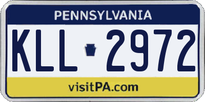PA license plate KLL2972