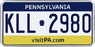 PA license plate KLL2980